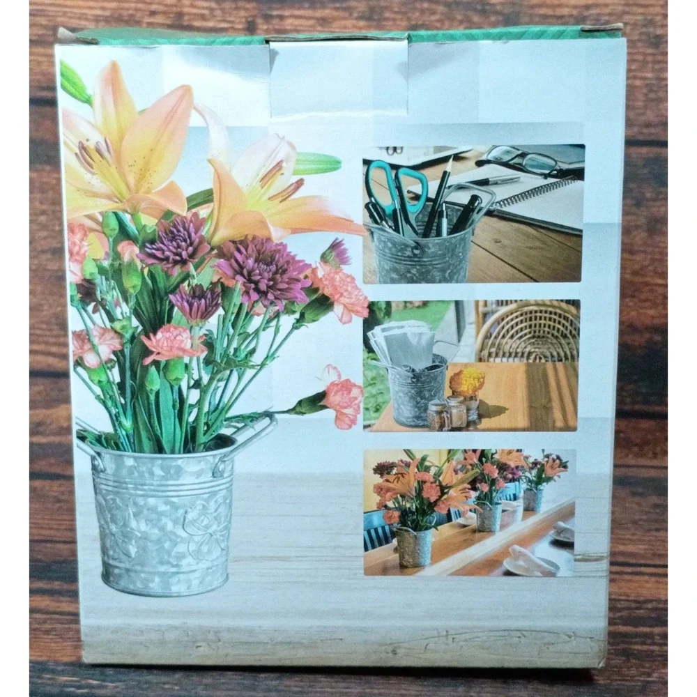 Walford Home Farmhouse Flower Pots Set of 3 Galvanized Steel Planters‎ WHG1902